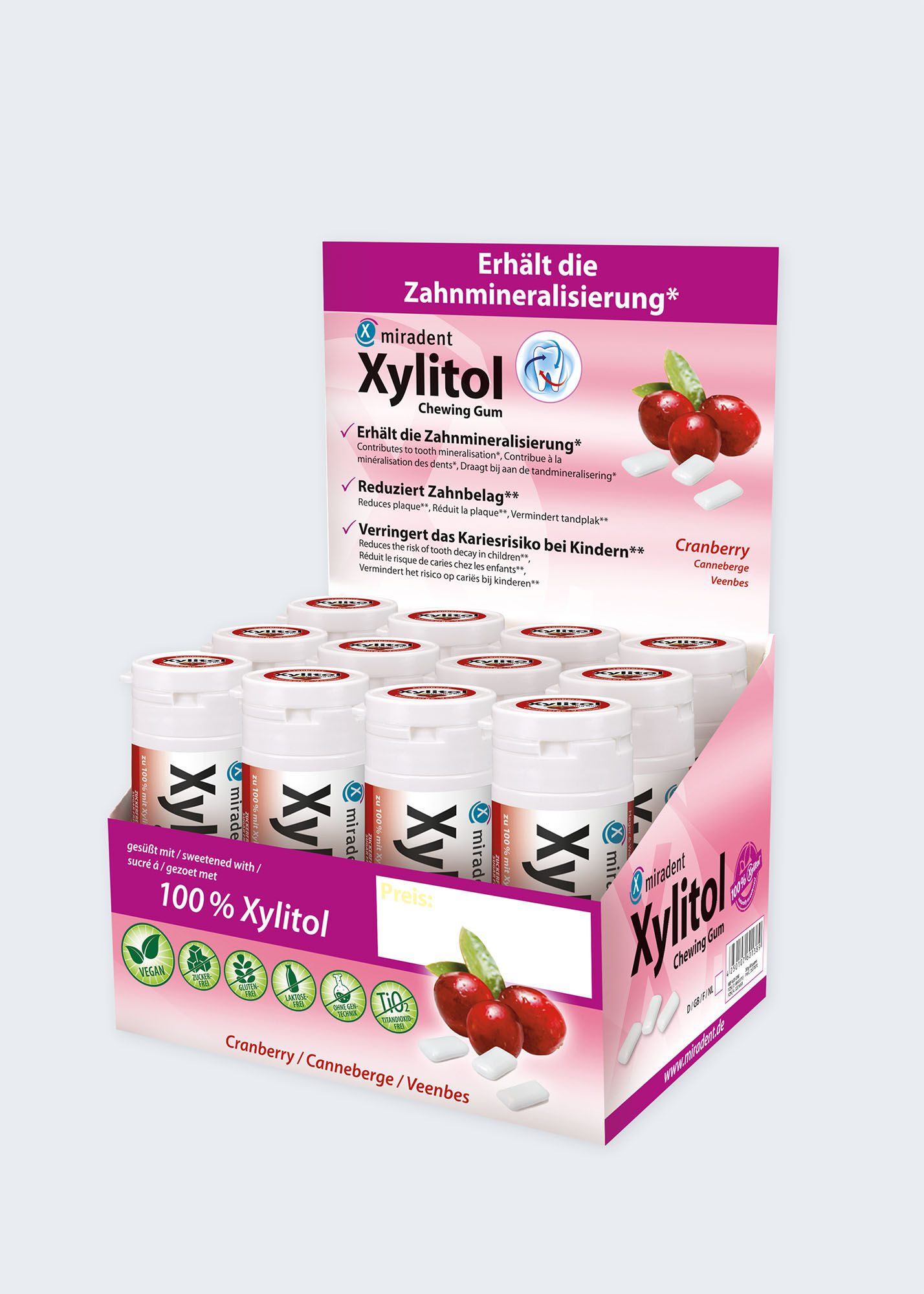 Miradent Xylitol Chewing Gum Fruit 30 Pièces - MIRADENT - Confiserie