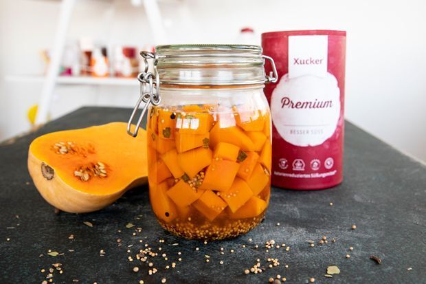 Kürbis süß-sauer einlegen Kürbis süß-sauer einlegen