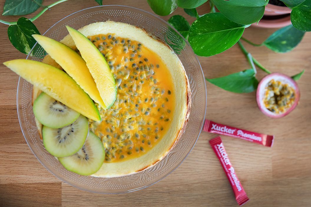 Mango-Maracuja Cheesecake ohne Zucker